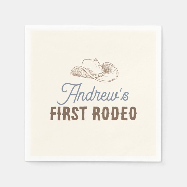 My First Rodeo Personalised Birthday Napkin (Front)
