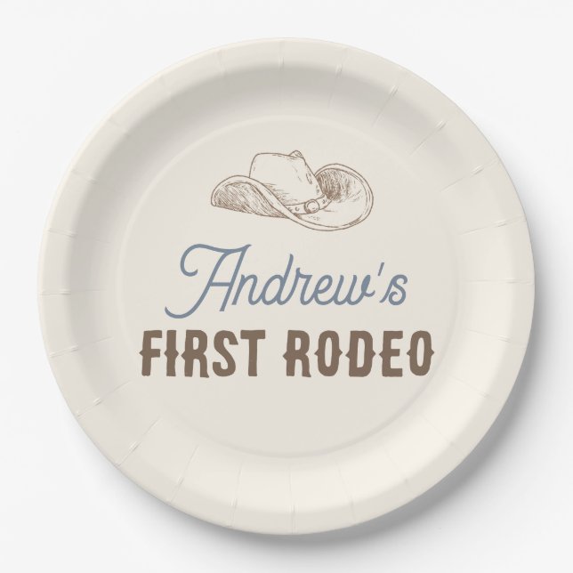 My First Rodeo Personalised Birthday Paper Plate (Front)
