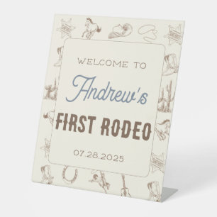 My First Rodeo Personalized Birthday Pedestal Sign