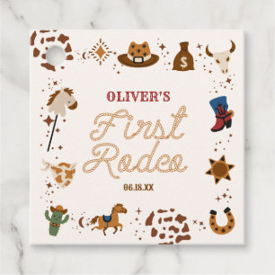 My First Rodeo Western Cowboy 1st Birthday Party Favour Tags