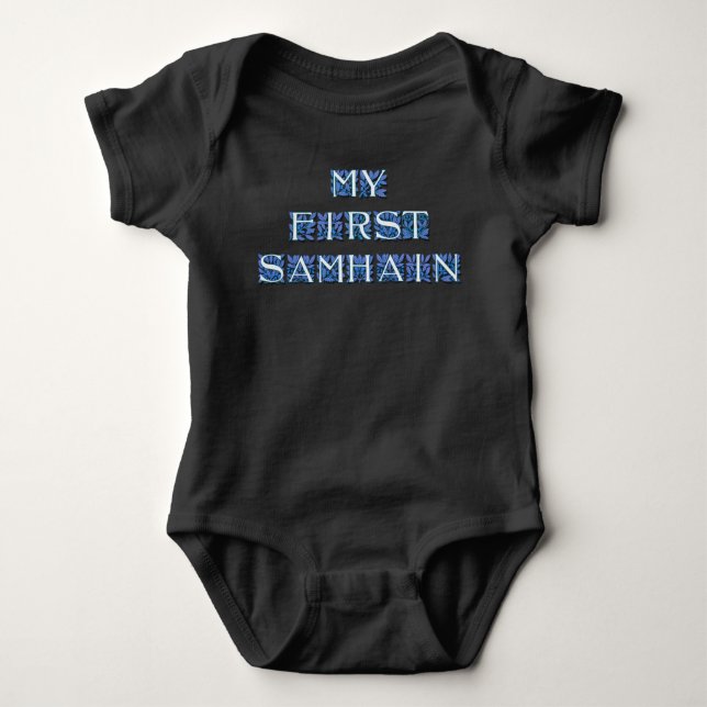 My First Samhain in Blue Baby Bodysuit (Front)