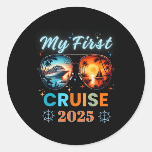 My First Ship Cruise Vacation 2025 Family Trip Gir Classic Round Sticker