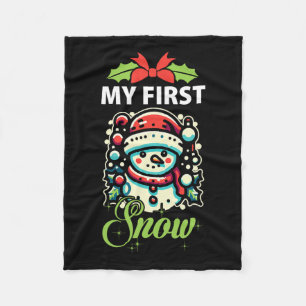 My First Snow Cute Snowman Winter Xmas Christmas  Fleece Blanket