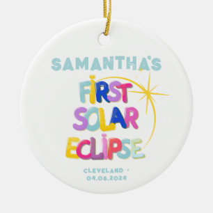 My First Solar Eclipse Add Custom Name & Location Ceramic Tree Decoration