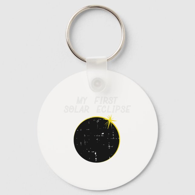 My First Solar Eclipse Totality 2024 April 8 Men W Key Ring (Front)