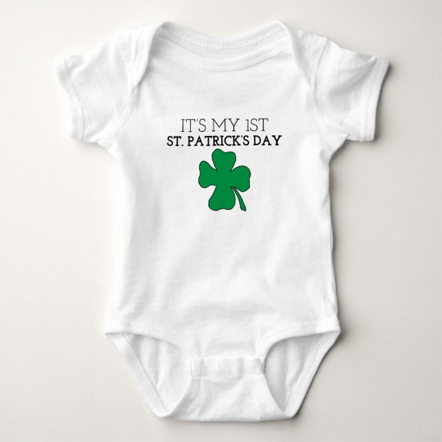 My First St. Patrick’s Day St. Patrick’s Day Graph Baby Bodysuit (Front)
