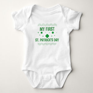 My First St. Patrick's Day Cute Green Shamrock Baby Bodysuit