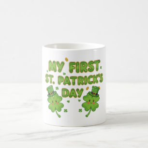 My First St. Patrick's Day Cute Kawaii Shamrock Coffee Mug