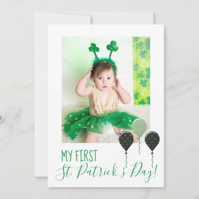 My First St. Patricks Day Holiday Photo Card (Front)