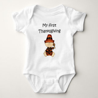 My First Thanksgiving Boy #1 *Creeper* Baby Bodysuit