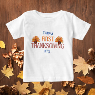 My First Thanksgiving Name white  Baby T-Shirt