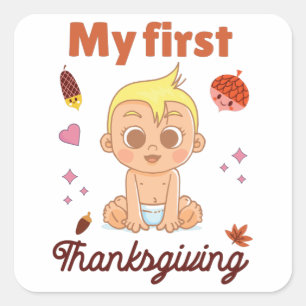 My first Thanksgiving Square Sticker