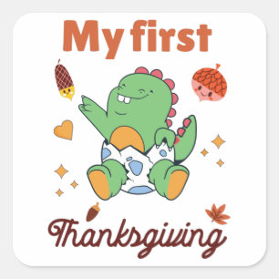 My first Thanksgiving Square Sticker