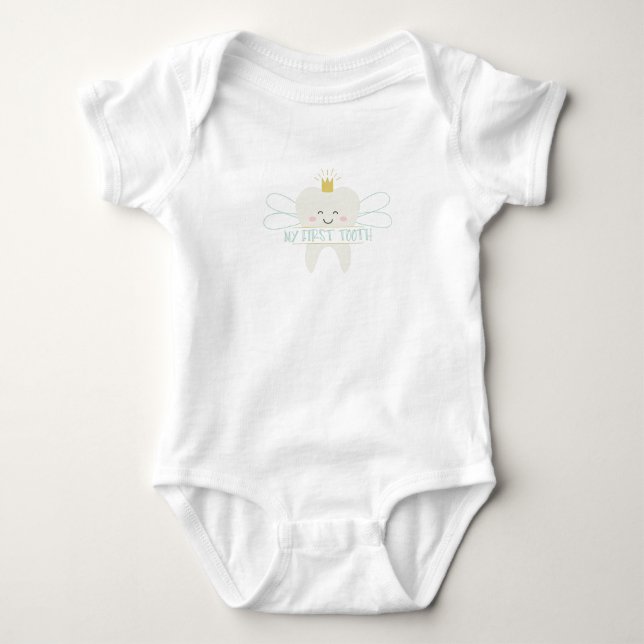 My First Tooth Baby Bodysuit (Front)