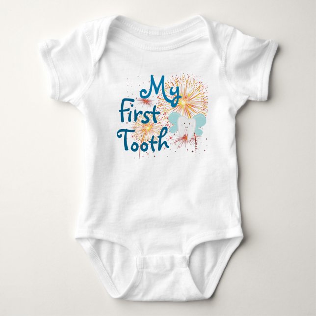 My first tooth baby bodysuit (Front)