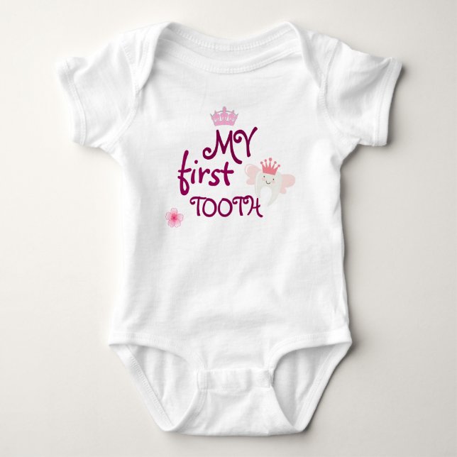 my first tooth baby bodysuit (Front)