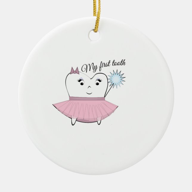 My First Tooth Ceramic Tree Decoration (Front)