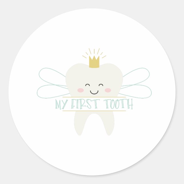 My First Tooth Classic Round Sticker (Front)