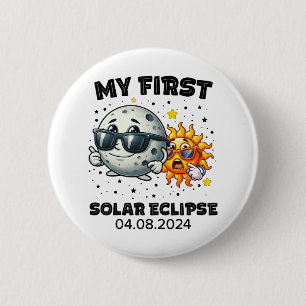 My First Total Solar Eclipse April 8 2024 Toddler 6 Cm Round Badge