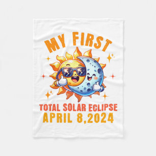 My First Total Solar Eclipse April 8th Toddler Kid Fleece Blanket