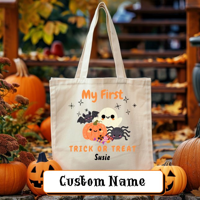 My First Trick or Treat Personalised Halloween Tote Bag (Creator Uploaded)