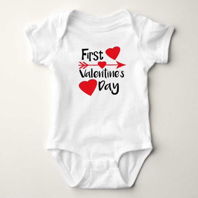 My First Valentine Baby Bodysuit (Front)