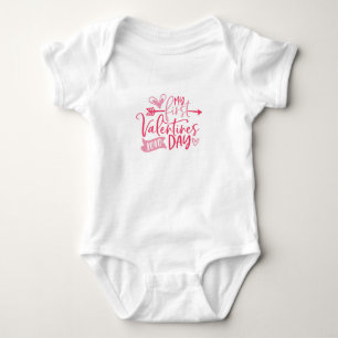 My First Valentines Day  Baby Bodysuit