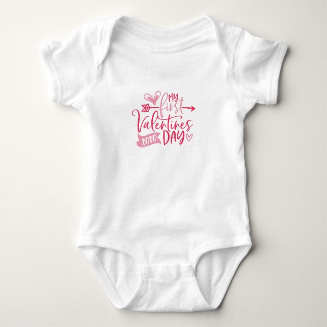 My First Valentines Day  Baby Bodysuit (Front)