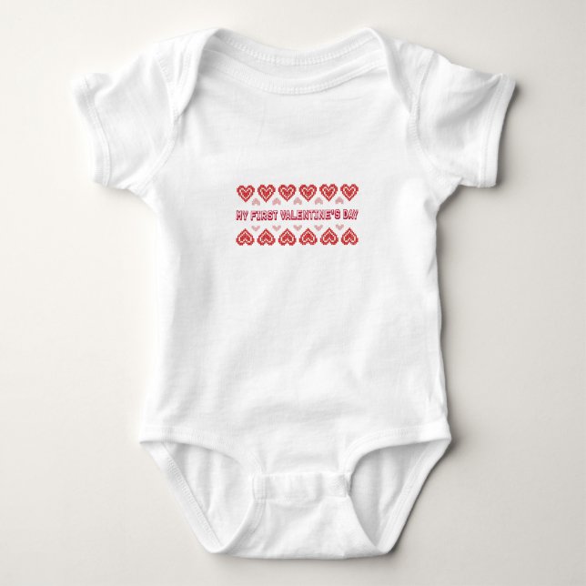 My First Valentine's Day  Baby Bodysuit (Front)