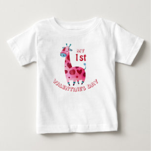 My First Valentine's Day Baby Giraffe T-Shirt