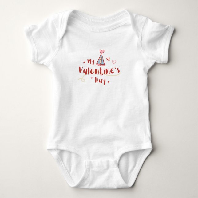 My First Valentine's Day Baby Jumpsuit (Front)