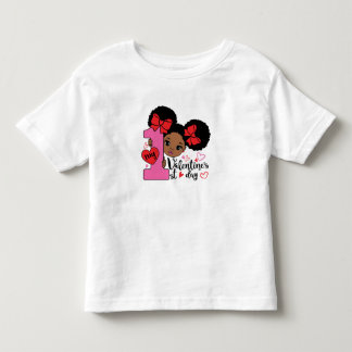 My First Valentine's Day Black Girl Toddler T-Shirt
