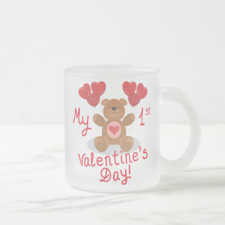 My First Valentines Day Frosted Glass Coffee Mug