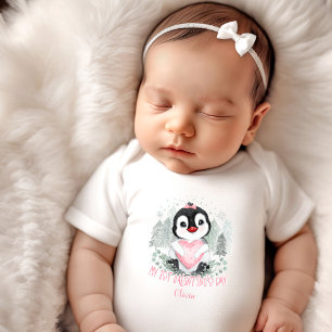 My first Valentine's day Personalised Baby girl Bodysuit