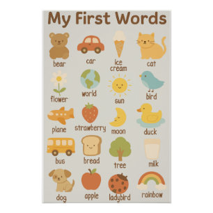My First Words – Cute and Educational  Poster