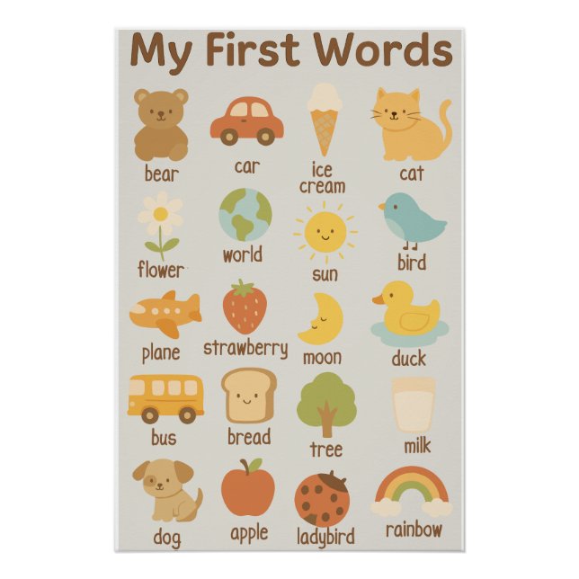  My First Words – Cute and Educational  Poster (Front)