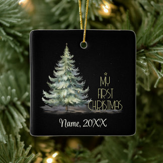 My first Xmas Holy Night Customise with name Ceramic Ornament