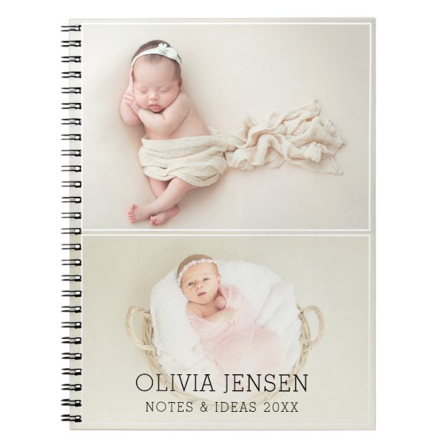 My First Year 2 Photos First Birthday Keepsake  Notebook (Front)