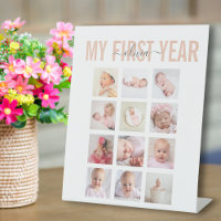 My First Year Baby Name 12 Photo Collage  Poster