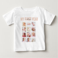 My First Year Baby Name 12 Photo Collage  