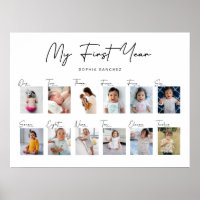 My First Year Photo Collage Poster