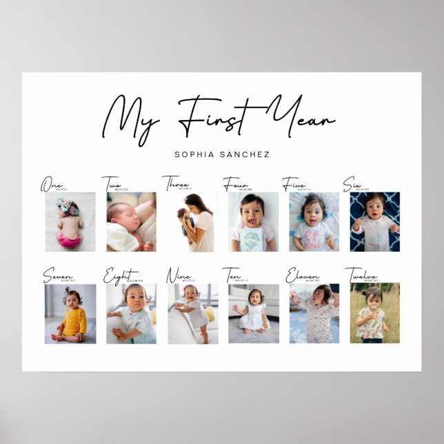 My First Year Photo Collage Poster (Front)