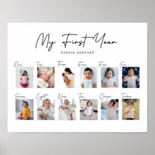 My First Year Photo Collage Poster