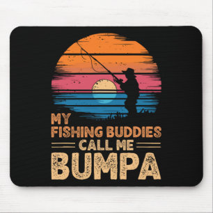 My Fishing Buddies Call Me Bumpa Retro Vintage Gra Mouse Mat