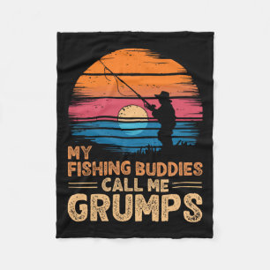 My Fishing Buddies Call Me Grumps Retro Vintage Gr Fleece Blanket