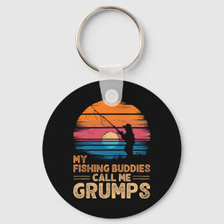 My Fishing Buddies Call Me Grumps Retro Vintage Gr Key Ring