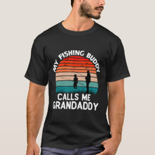 My Fishing Buddy Calls Me Grandaddy Retro Vintage T-Shirt