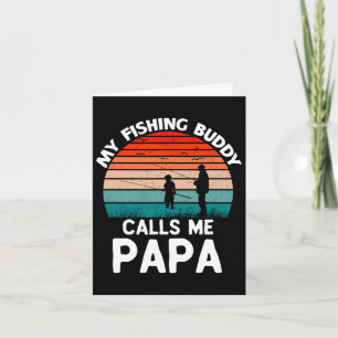 My Fishing Buddy Calls Me Papa Retro Vintage Grand Card