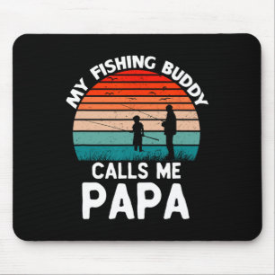 My Fishing Buddy Calls Me Papa Retro Vintage Grand Mouse Mat