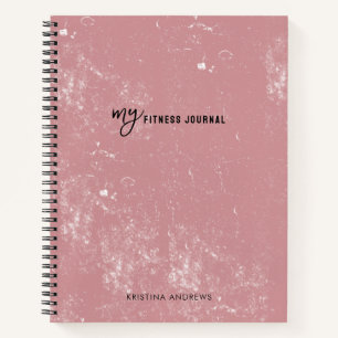 My Fitness Journal Custom Name Blush Pink